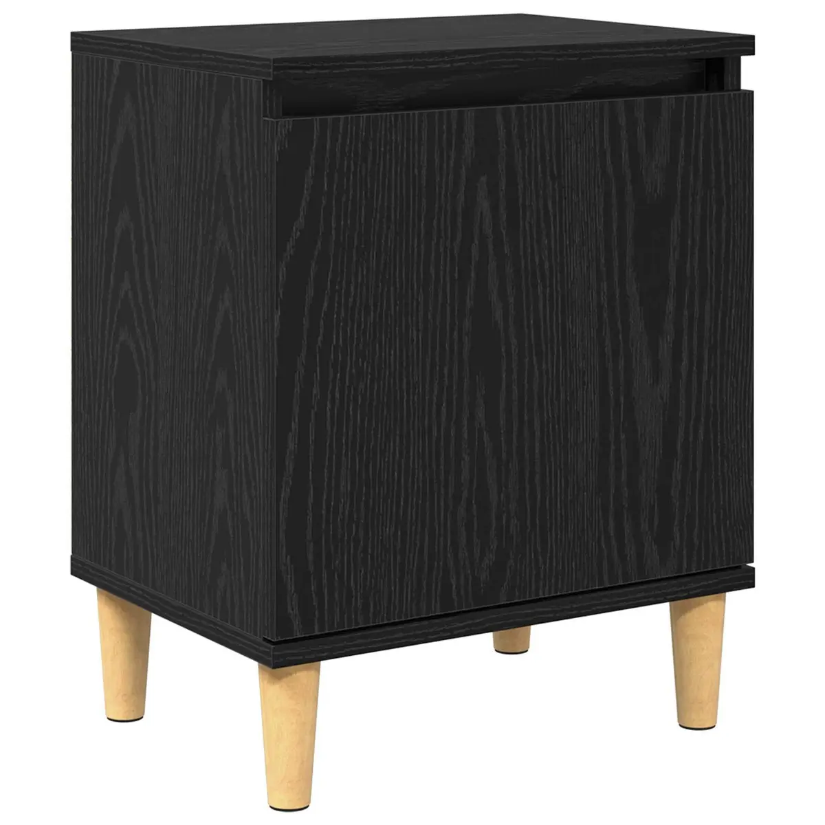 Bedside Cabinet Black Oak 40 x 30 x 50 cm Modern Engineered Wood Nightstand