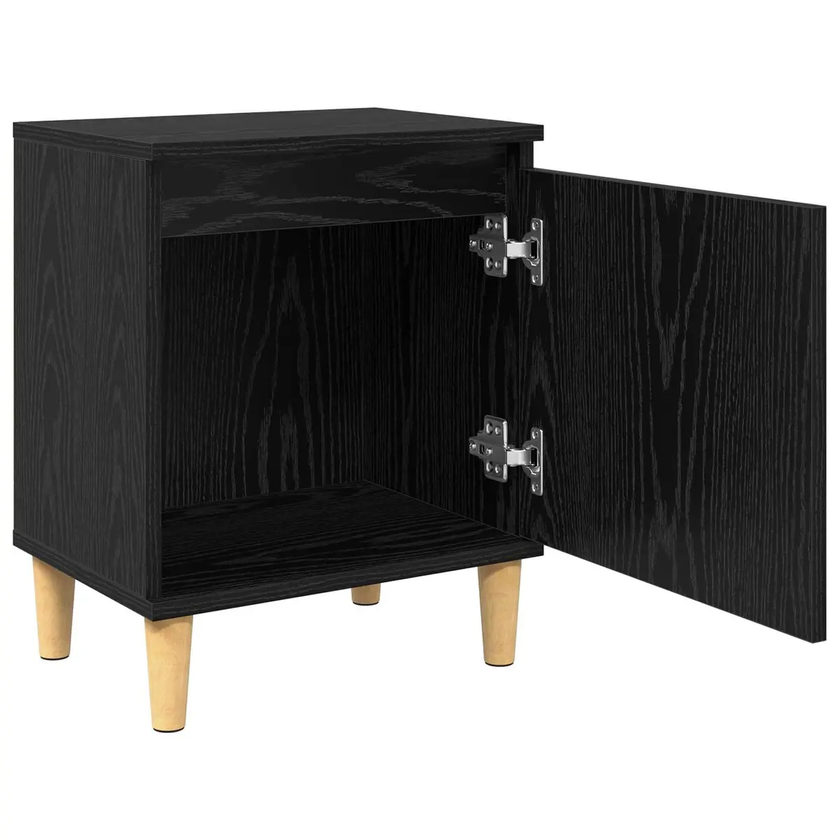 Bedside Cabinet Black Oak 40 x 30 x 50 cm Modern Engineered Wood Nightstand
