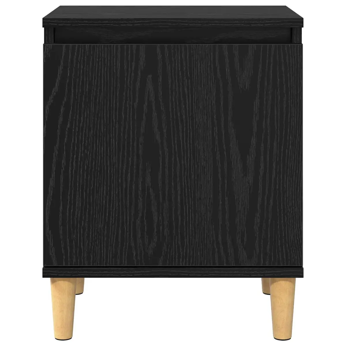 Bedside Cabinet Black Oak 40 x 30 x 50 cm Modern Engineered Wood Nightstand