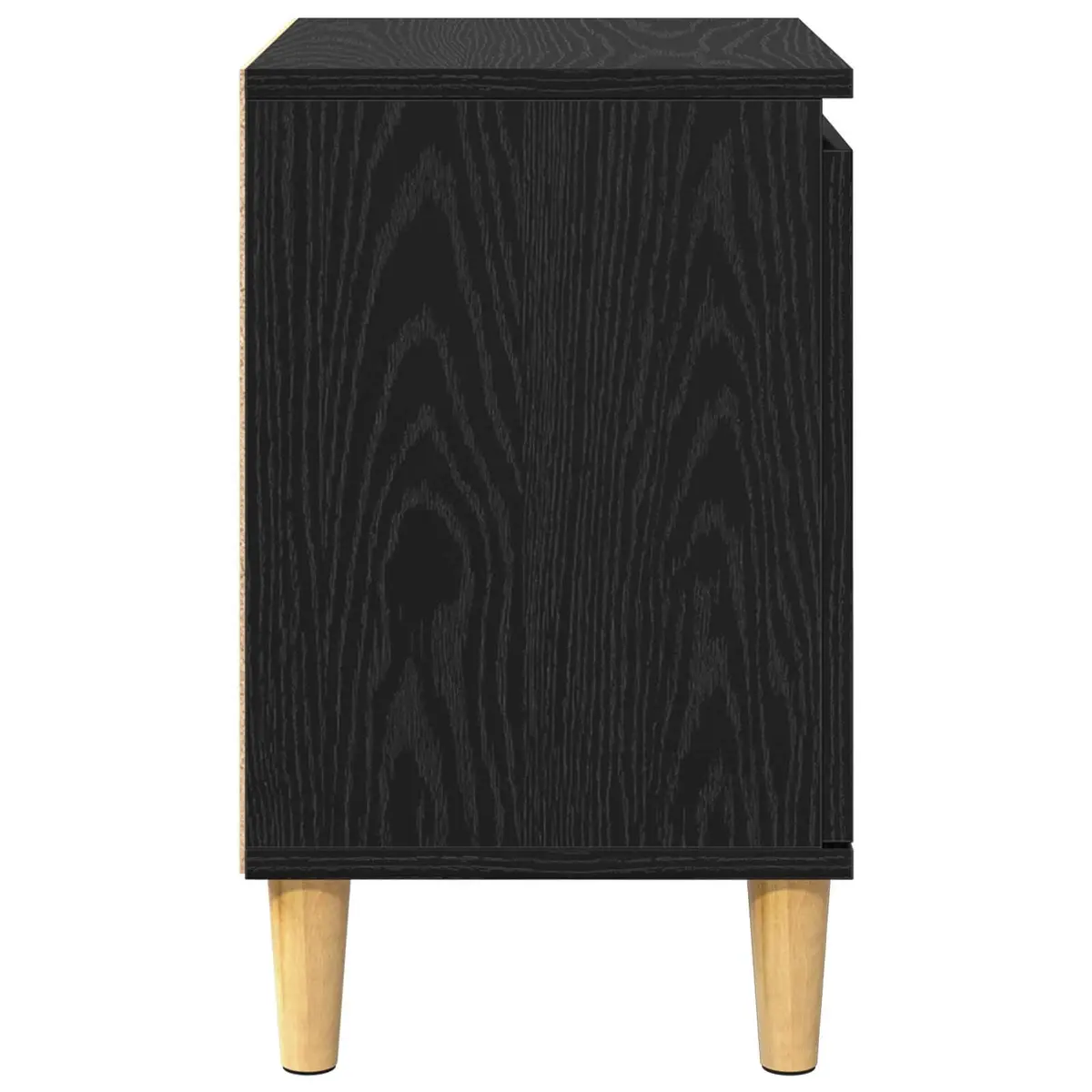 Bedside Cabinet Black Oak 40 x 30 x 50 cm Modern Engineered Wood Nightstand