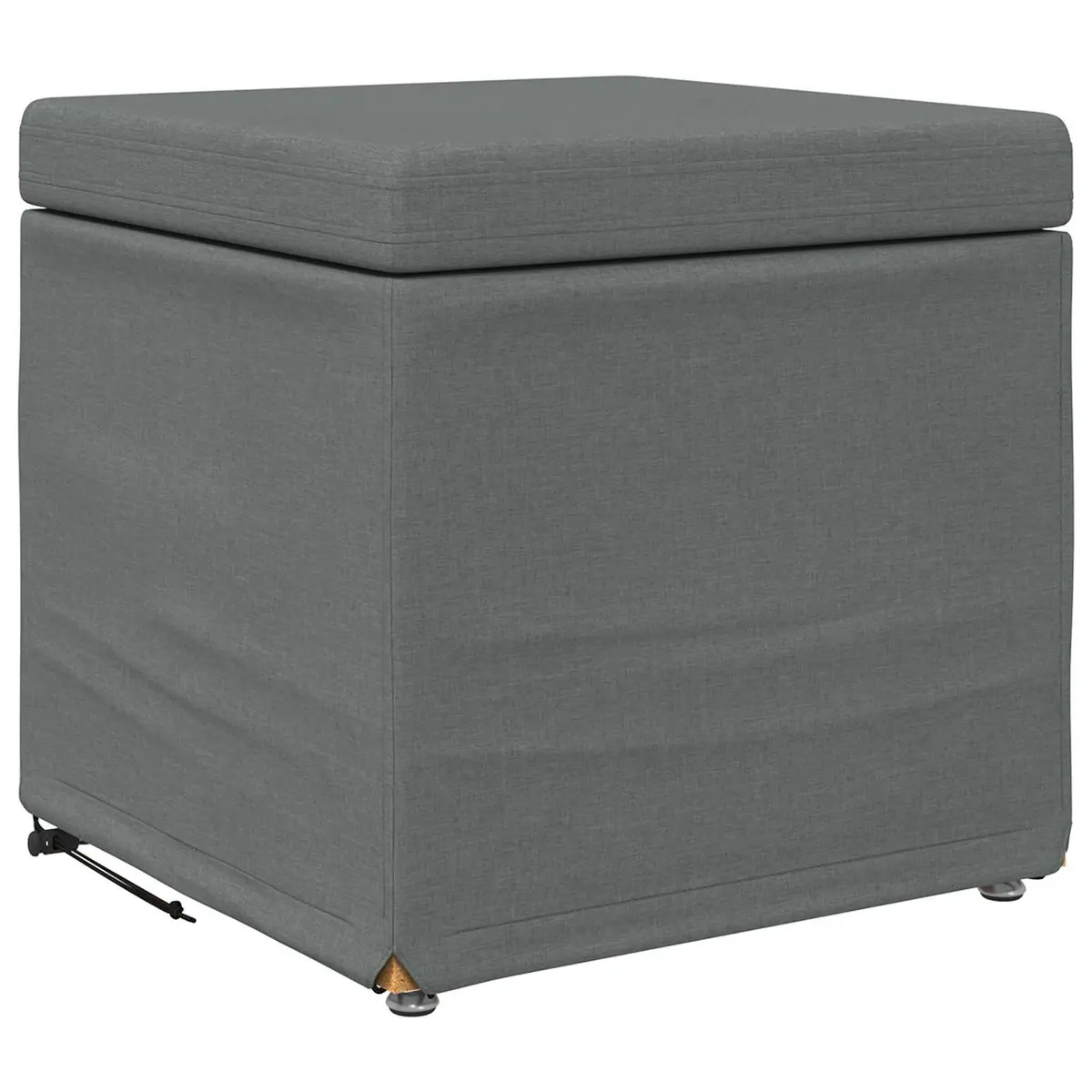 Grey Backless Bar Stool with Cushioned Seat
