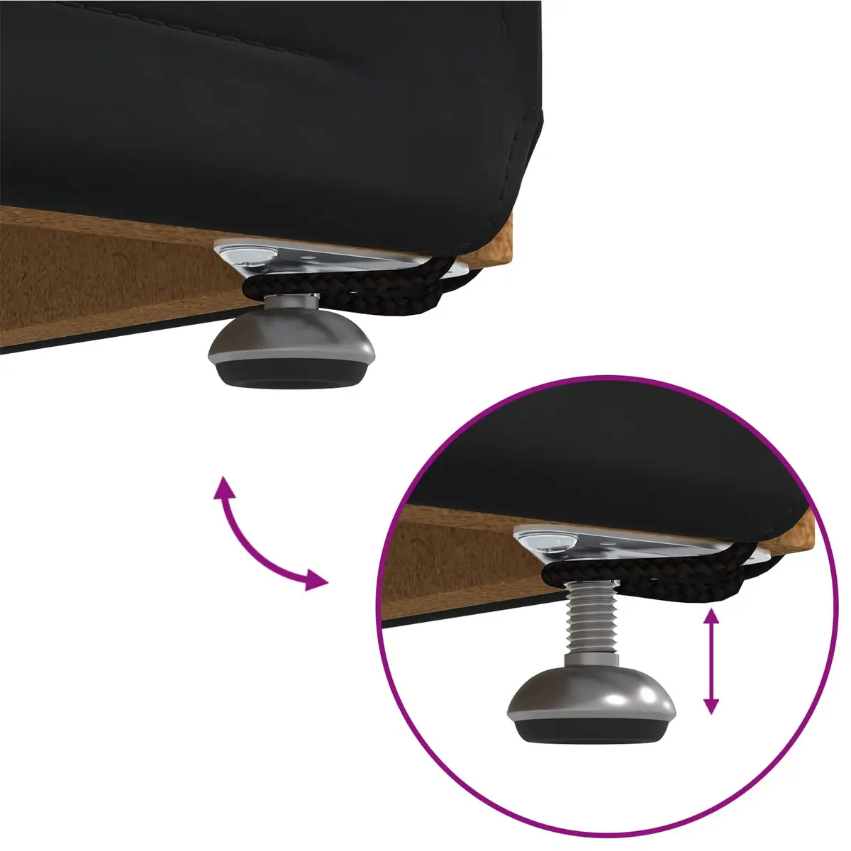 Backless Black Velvet Bar Stool for Kitchens