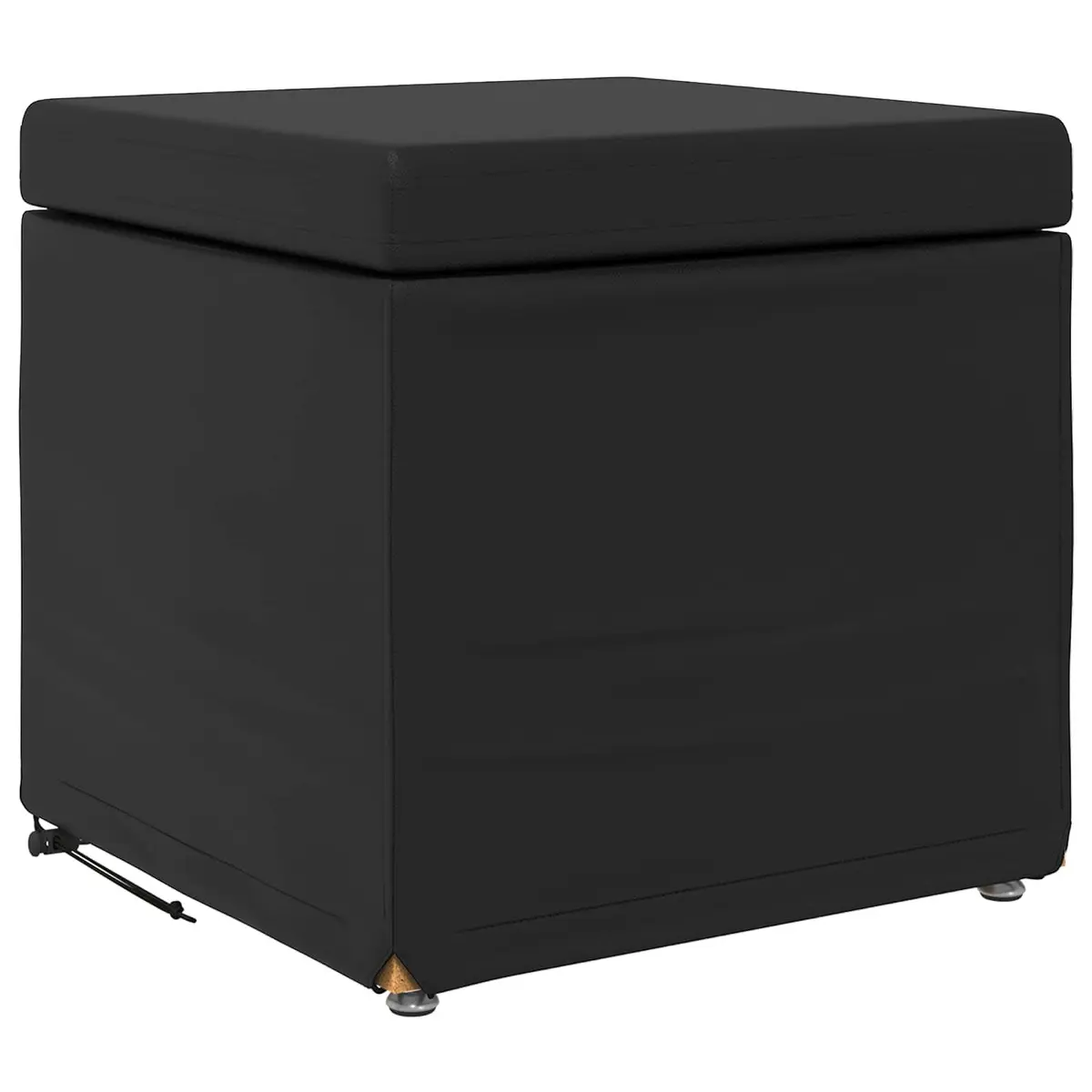 Black Bar Stool Modern Backless Kitchen Counter Seating Cushioned Faux Leather