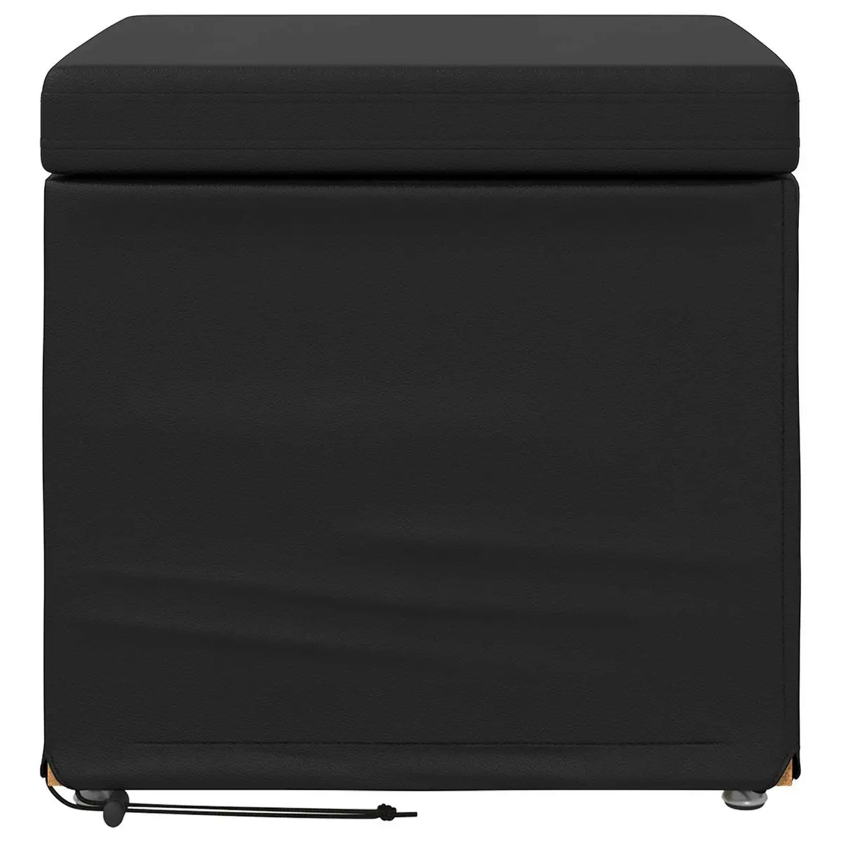 Black Bar Stool Modern Backless Kitchen Counter Seating Cushioned Faux Leather