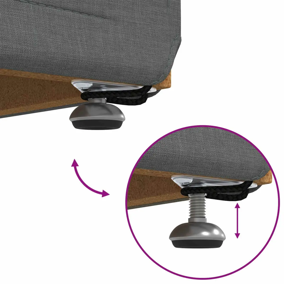 Grey Backless Bar Stool with Soft Cushion