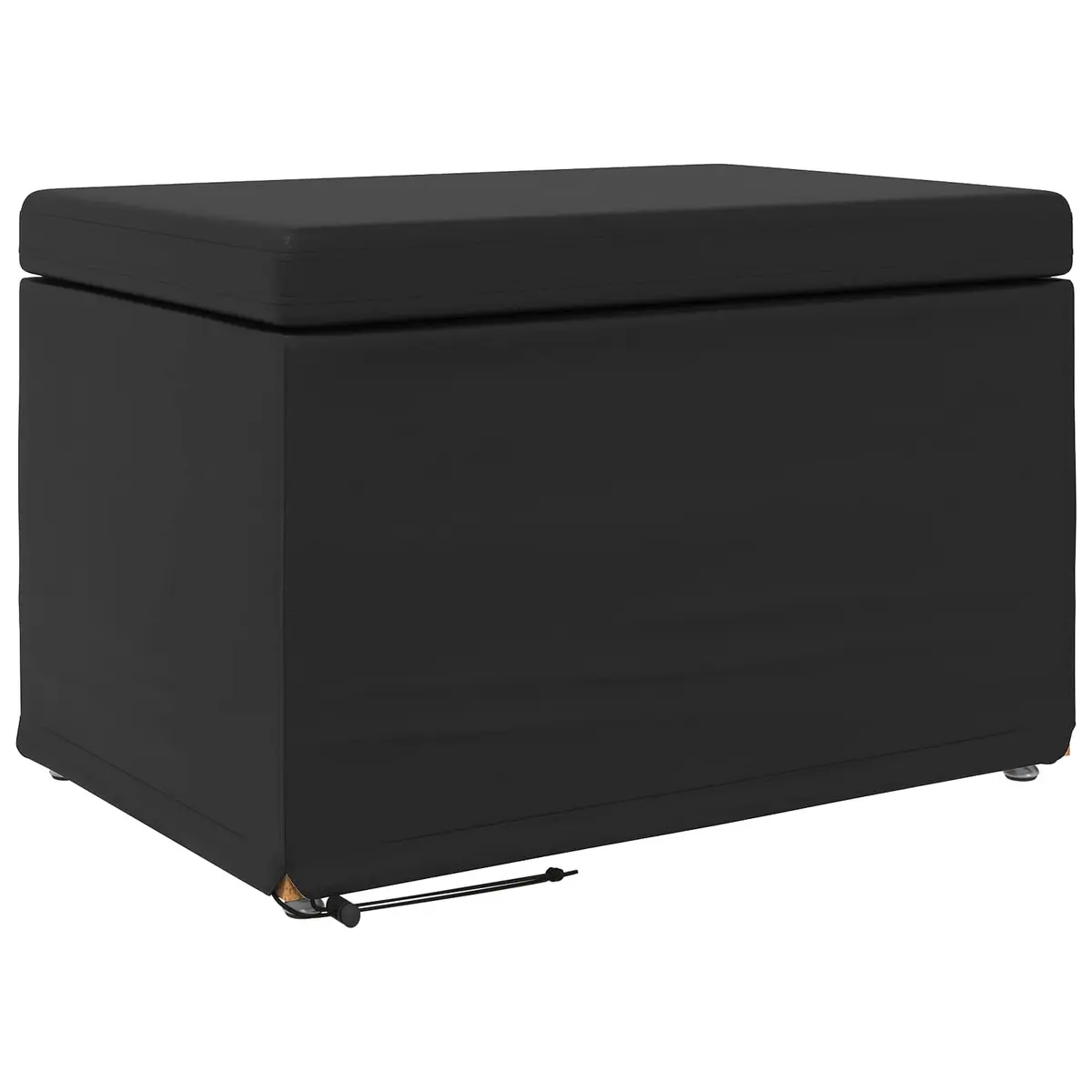 Backless Bar Stool Faux Leather Cushion Black 61x41x40 cm