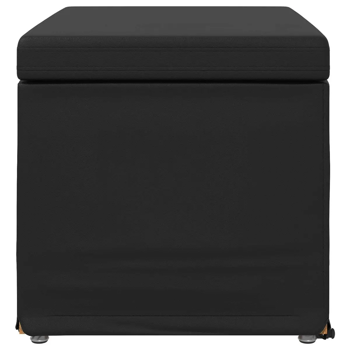 Backless Bar Stool Faux Leather Cushion Black 61x41x40 cm