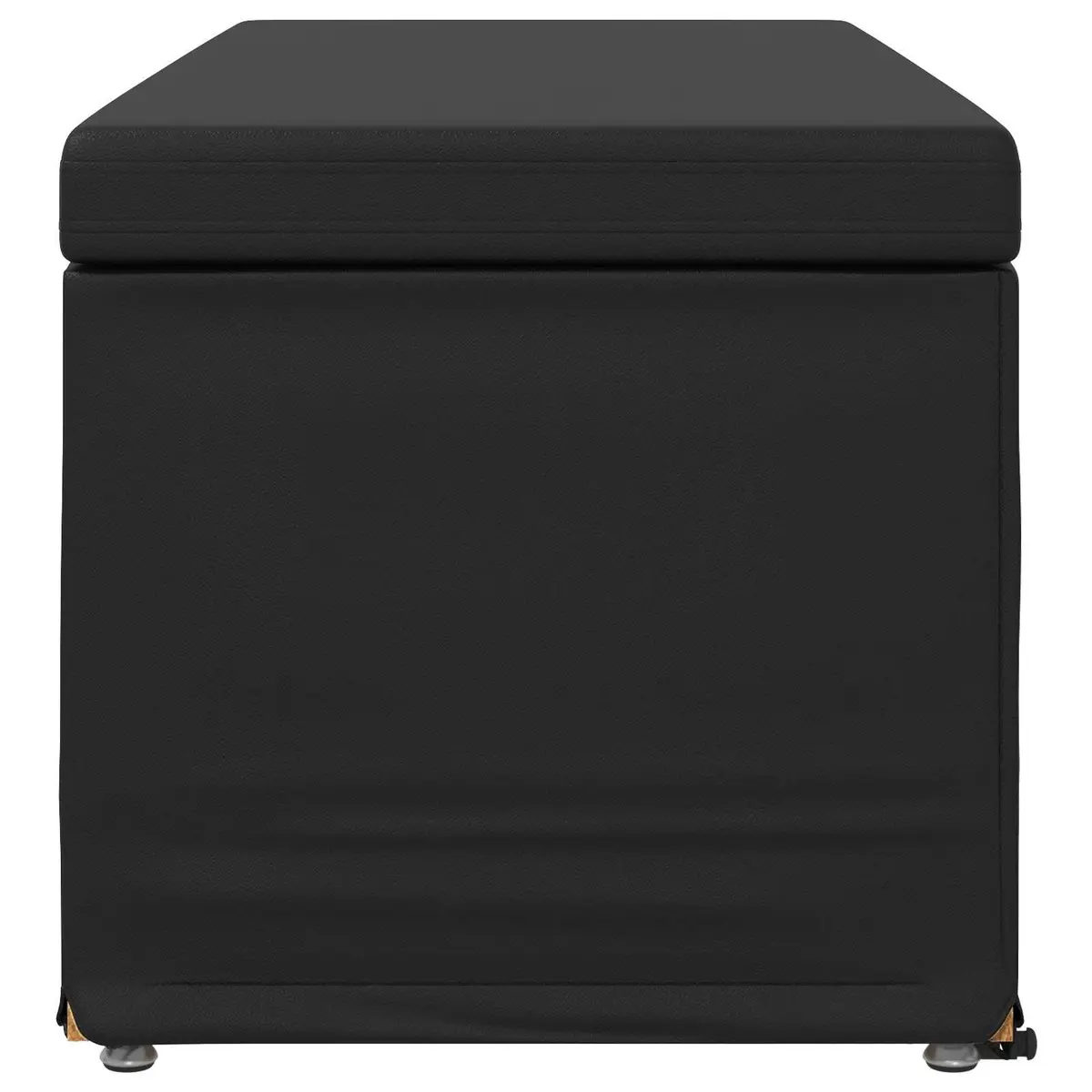 Bar Stool Faux Leather Black Backless Dining Chair Engineered Wood 101x41x40 cm