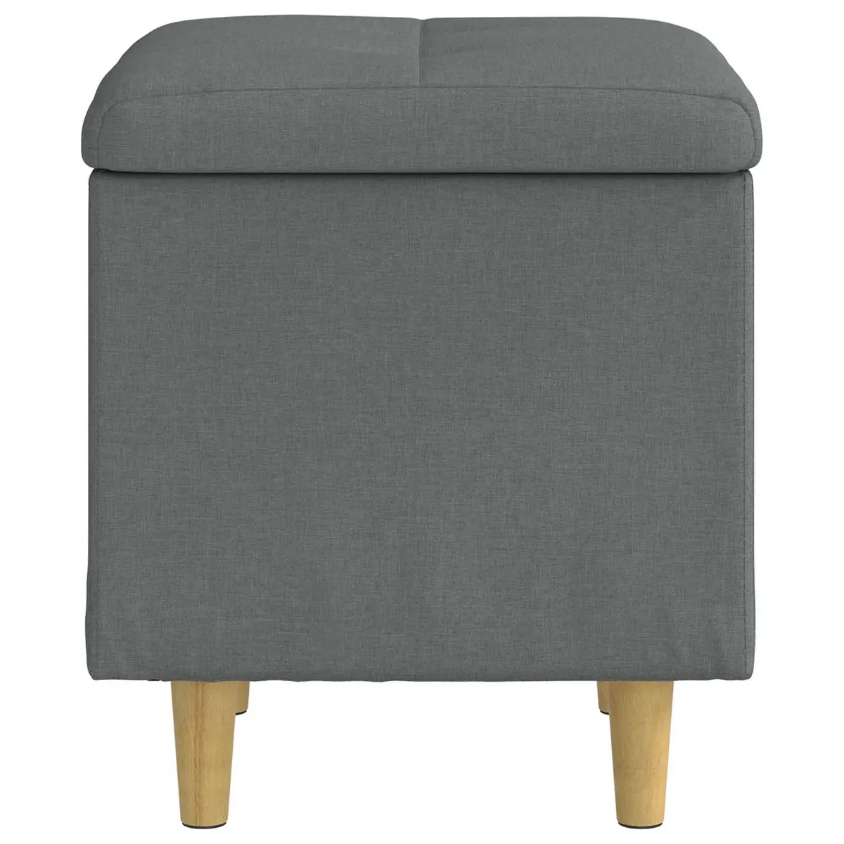 Grey Tufted Storage Ottoman with Cushion for Comfort