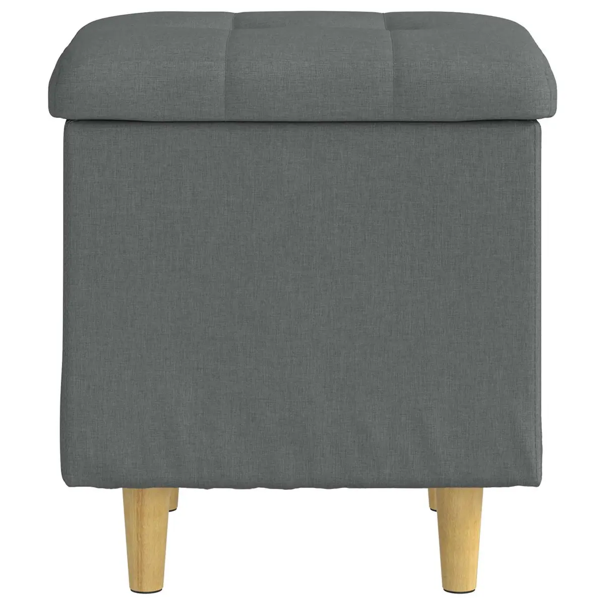 Grey Tufted Storage Ottoman with Cushion for Comfort