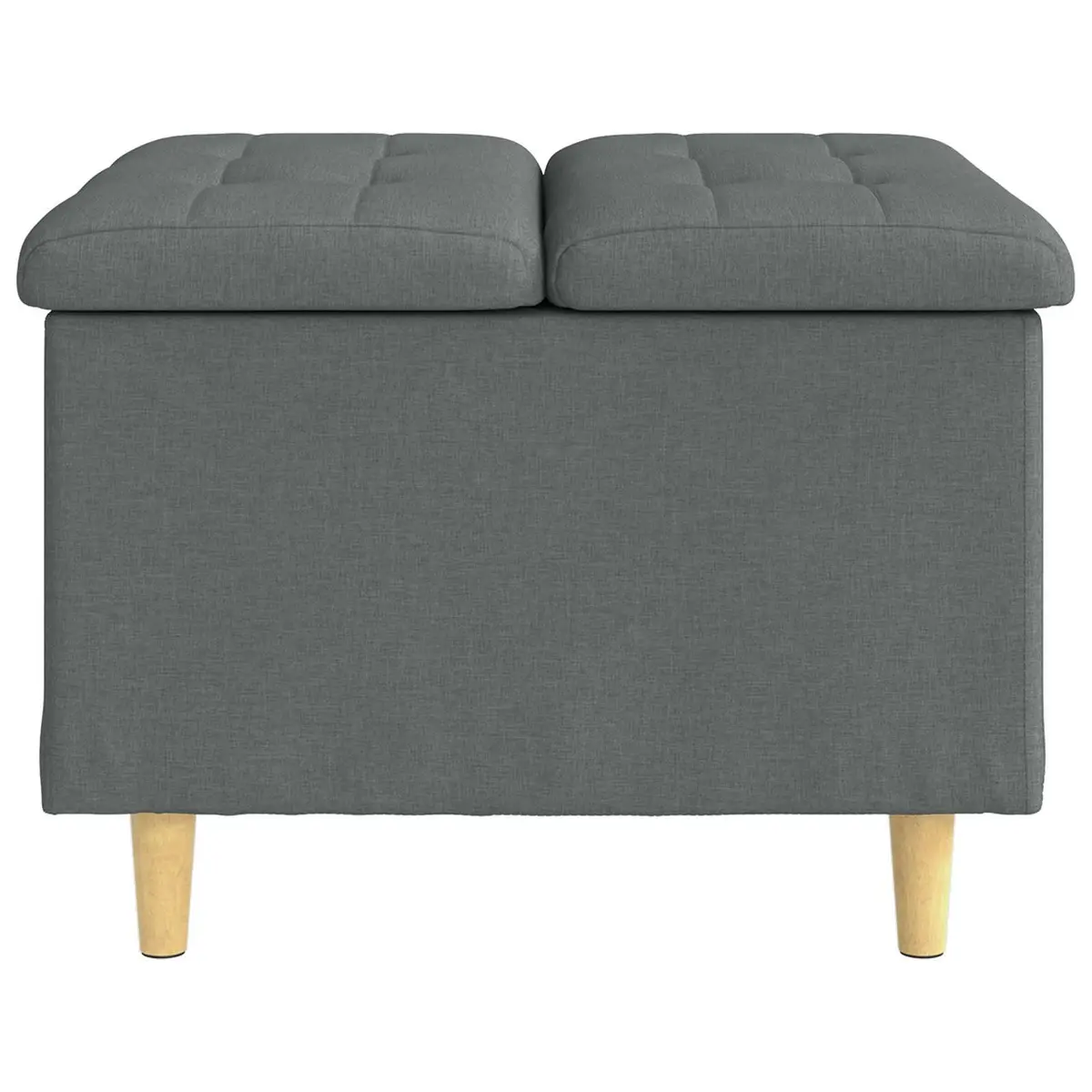 Storage Ottoman with Cushion Grey Tufted Design Hidden Compartment 60x60x45cm