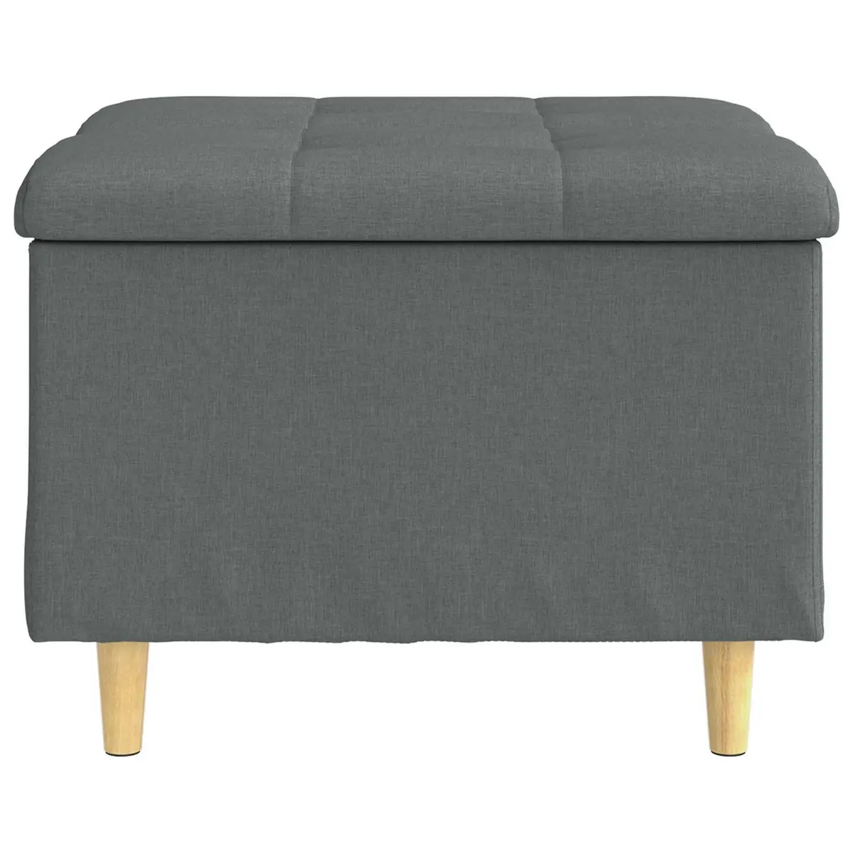 Storage Ottoman with Cushion Grey Tufted Design Hidden Compartment 60x60x45cm