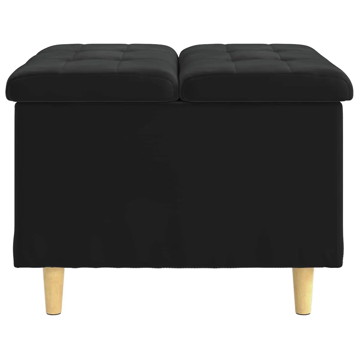 Storage Ottoman Velvet 60x60x45cm Black