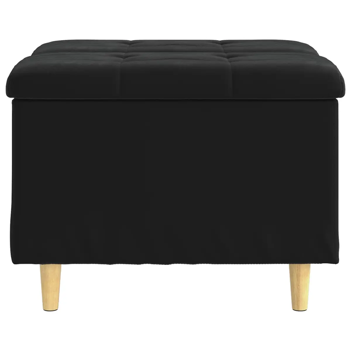 Storage Ottoman Velvet 60x60x45cm Black
