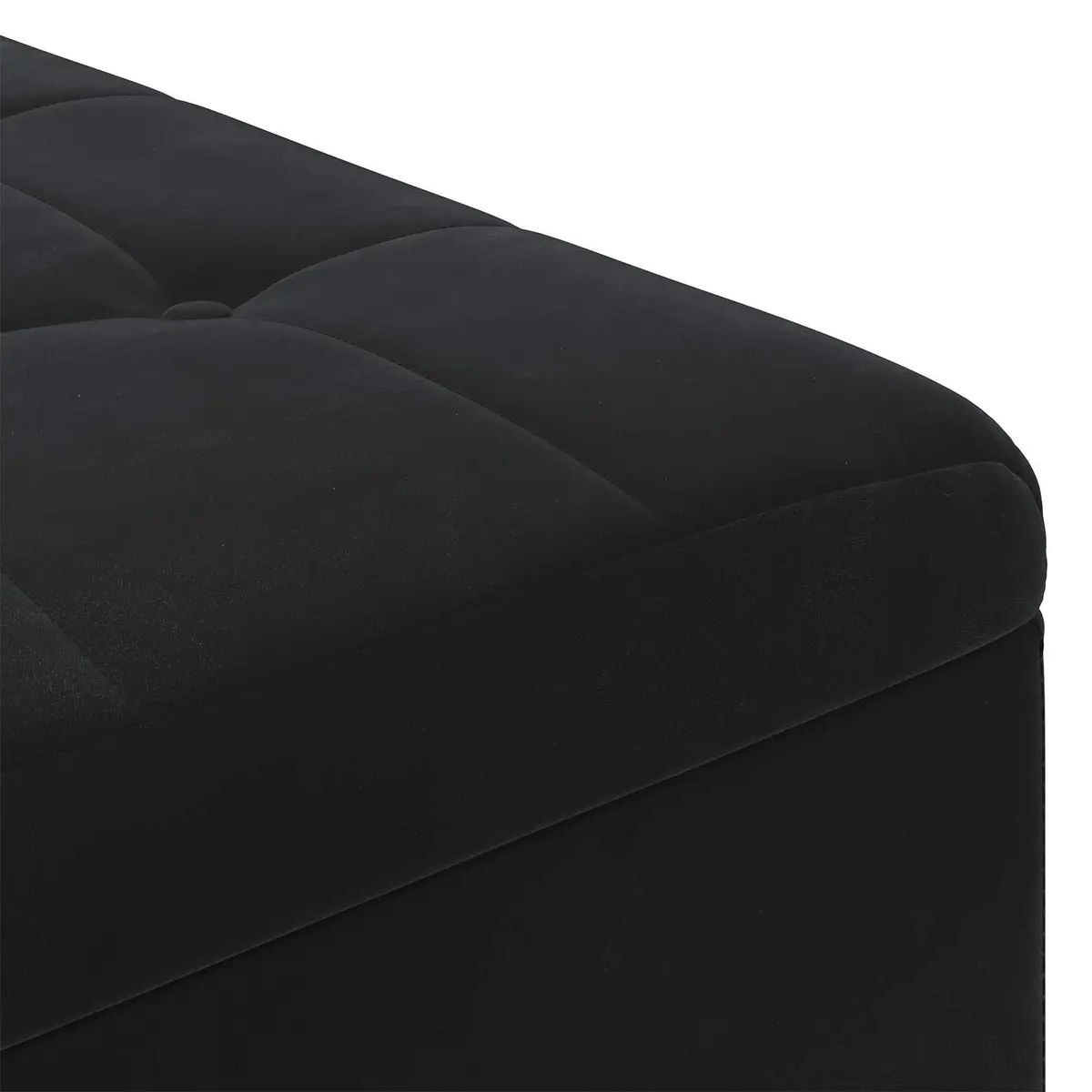 Storage Ottoman Velvet 60x60x45cm Black