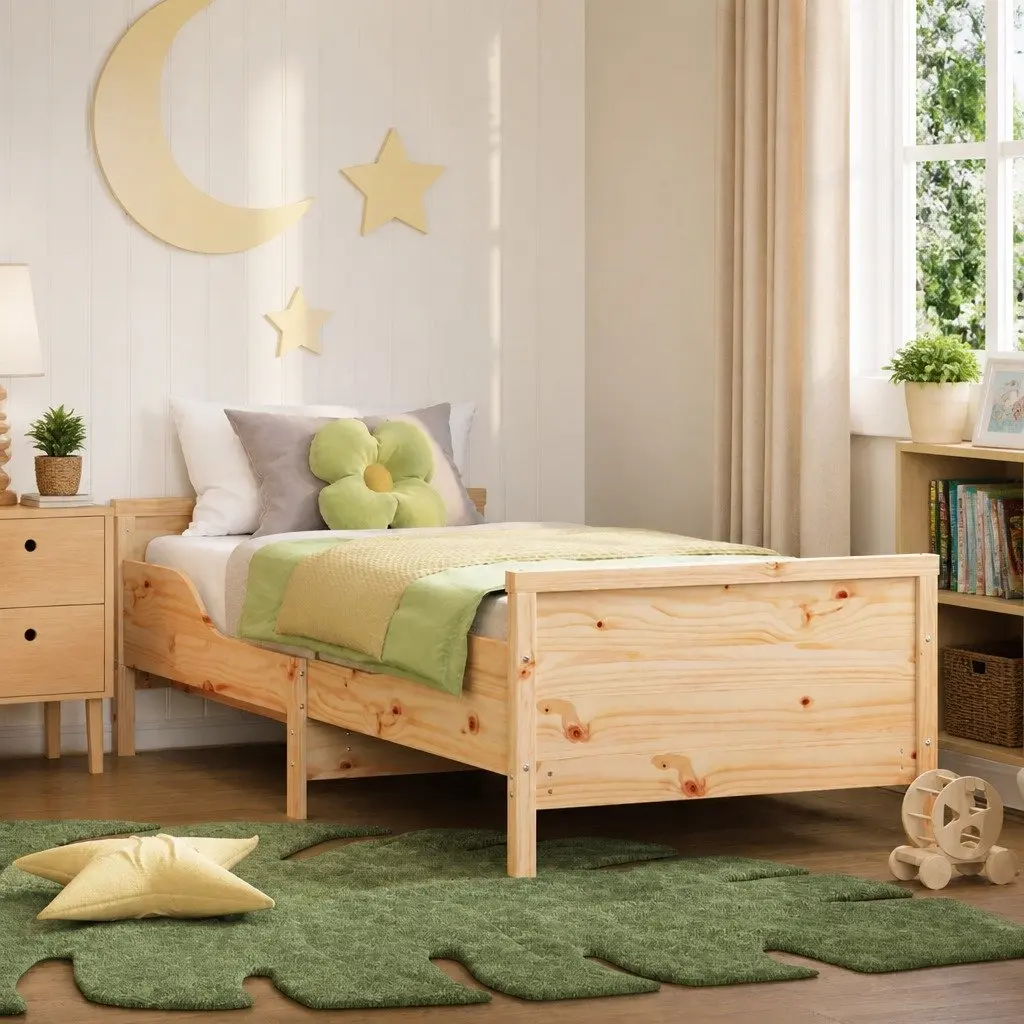 Engineered Wood Bed Frame with Headboard and Footboard