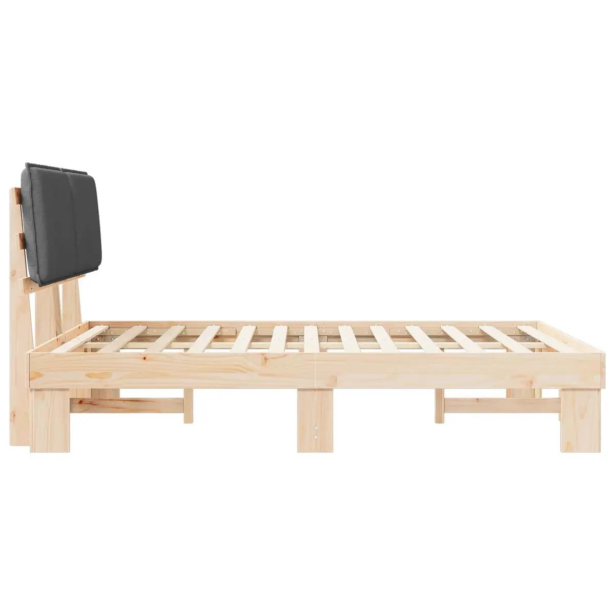 Grey Upholstered Bed Frame 150 x 200 cm