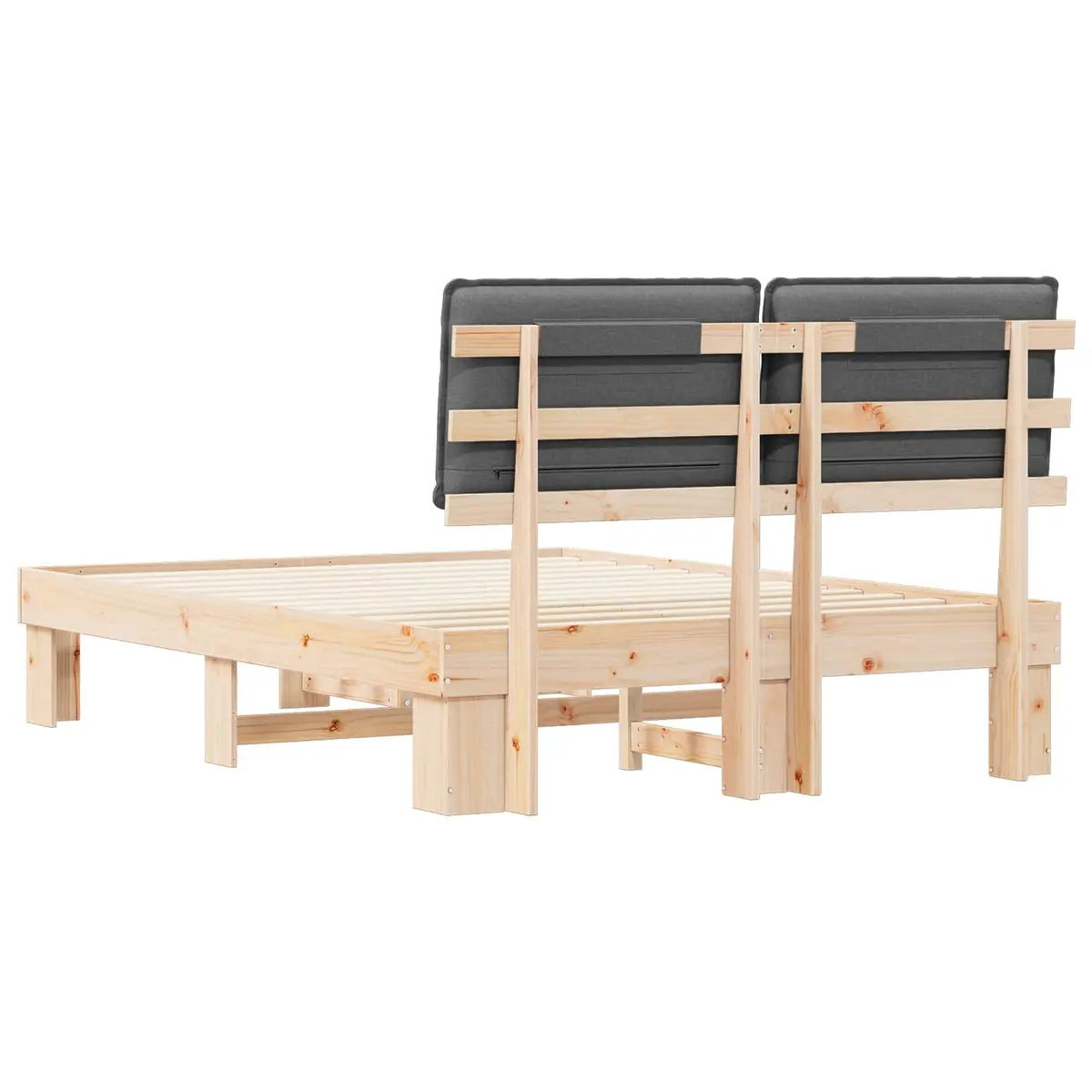 Grey Upholstered Bed Frame 150 x 200 cm
