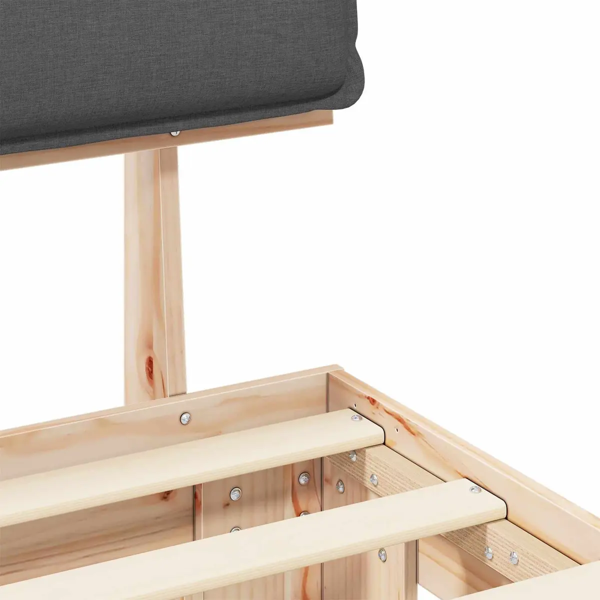Grey Upholstered Bed Frame 150 x 200 cm