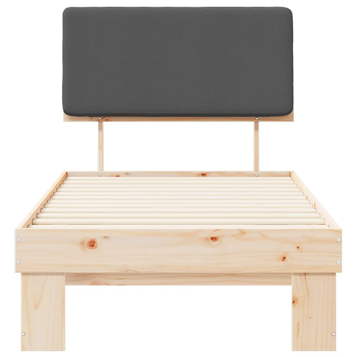 Grey Upholstered Bed Frame 90 x 190 cm