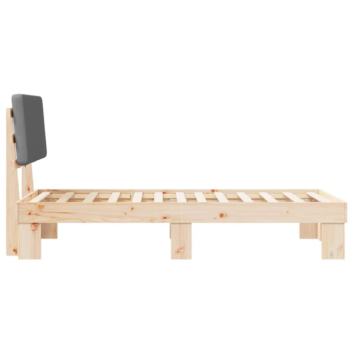 Grey Upholstered Bed Frame 90 x 190 cm