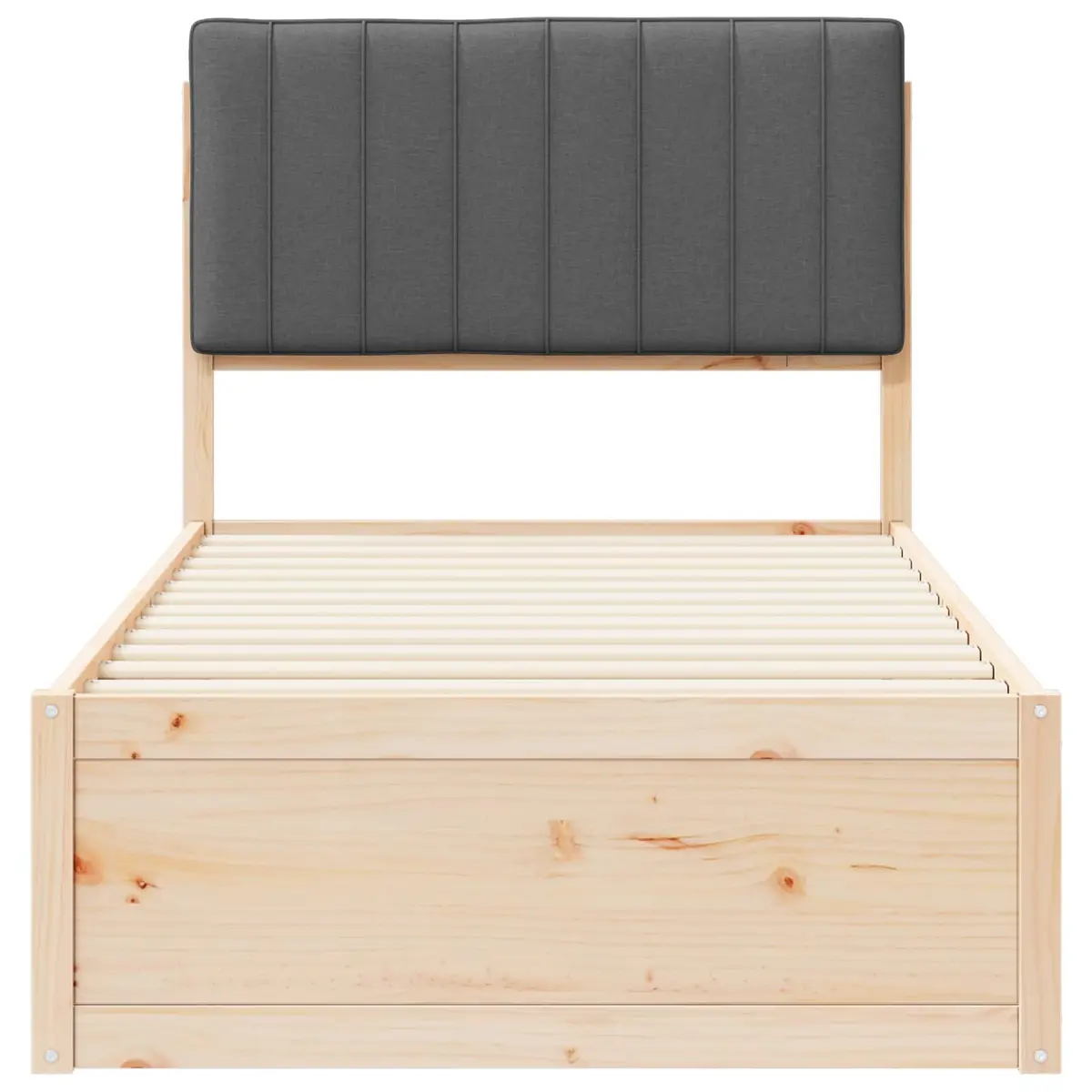 Grey Upholstered Bed Frame 90 x 190 cm