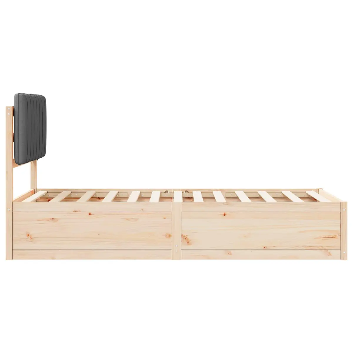 Grey Upholstered Bed Frame 90 x 190 cm