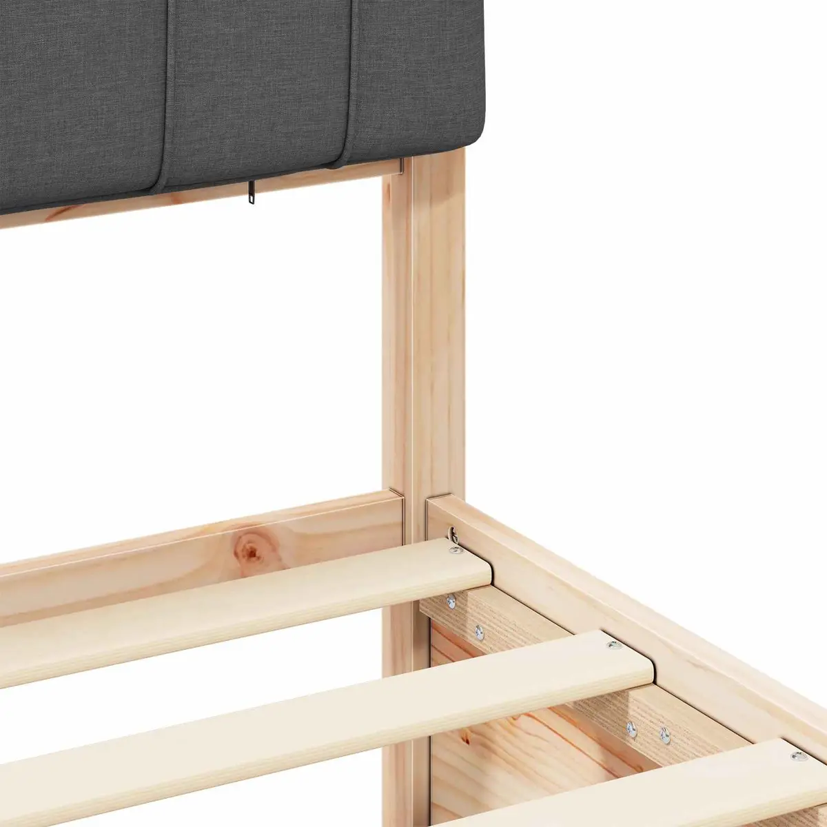 Grey Upholstered Bed Frame 90 x 190 cm