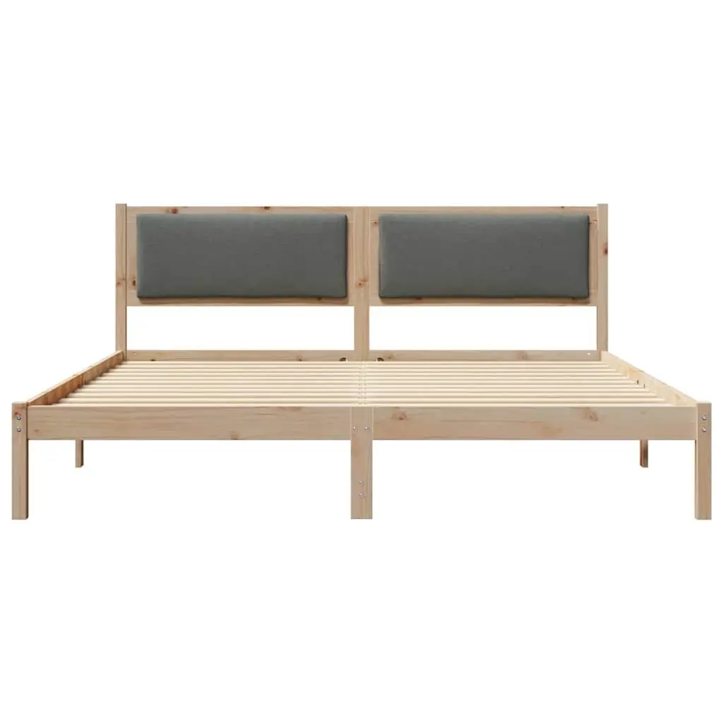 Grey Bed Frame with Polyester Headboard 180 x 200 cm
