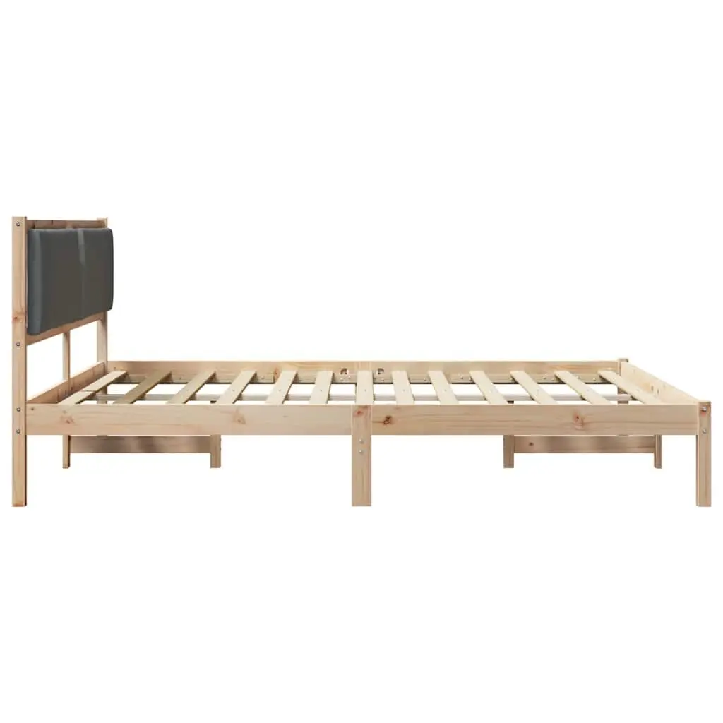 Grey Bed Frame with Polyester Headboard 180 x 200 cm