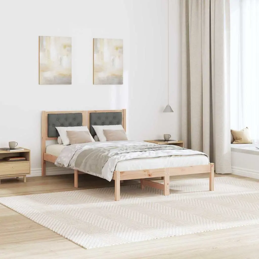 Bed Frame with Upholstered Headboard 135 x 190 cm