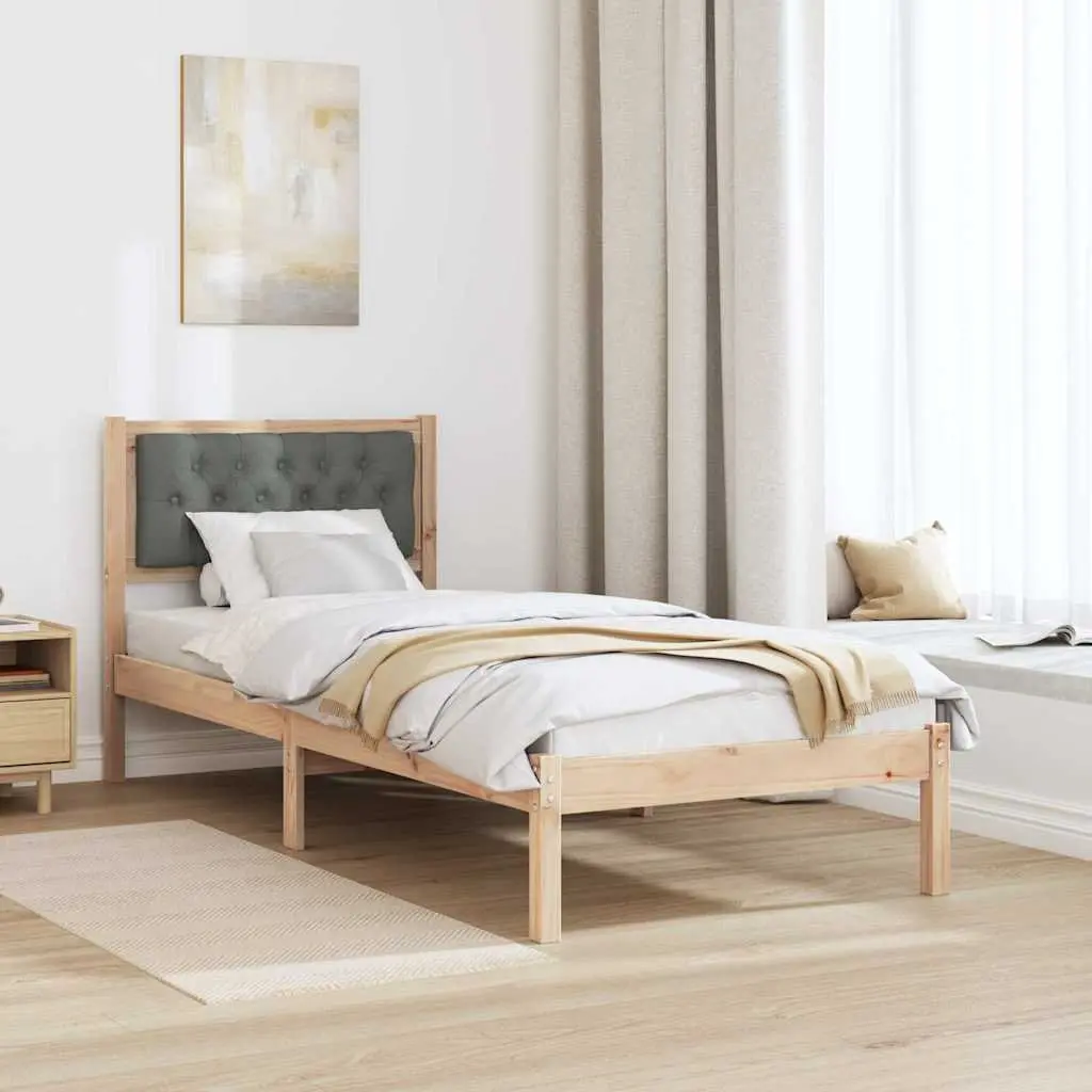Bed Frame Solid Pine Wood 90 x 190 cm Brown Minimalist