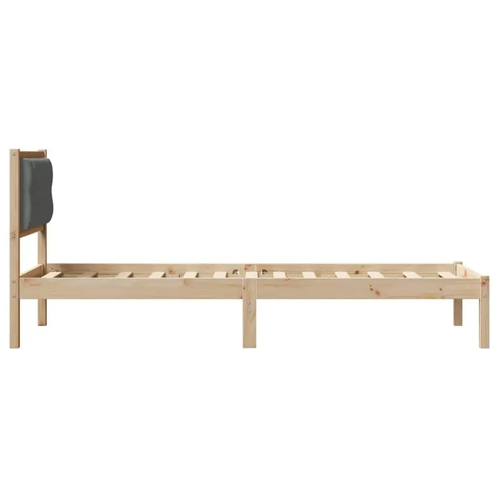 Bed Frame Solid Pine Wood 90 x 190 cm Brown Minimalist