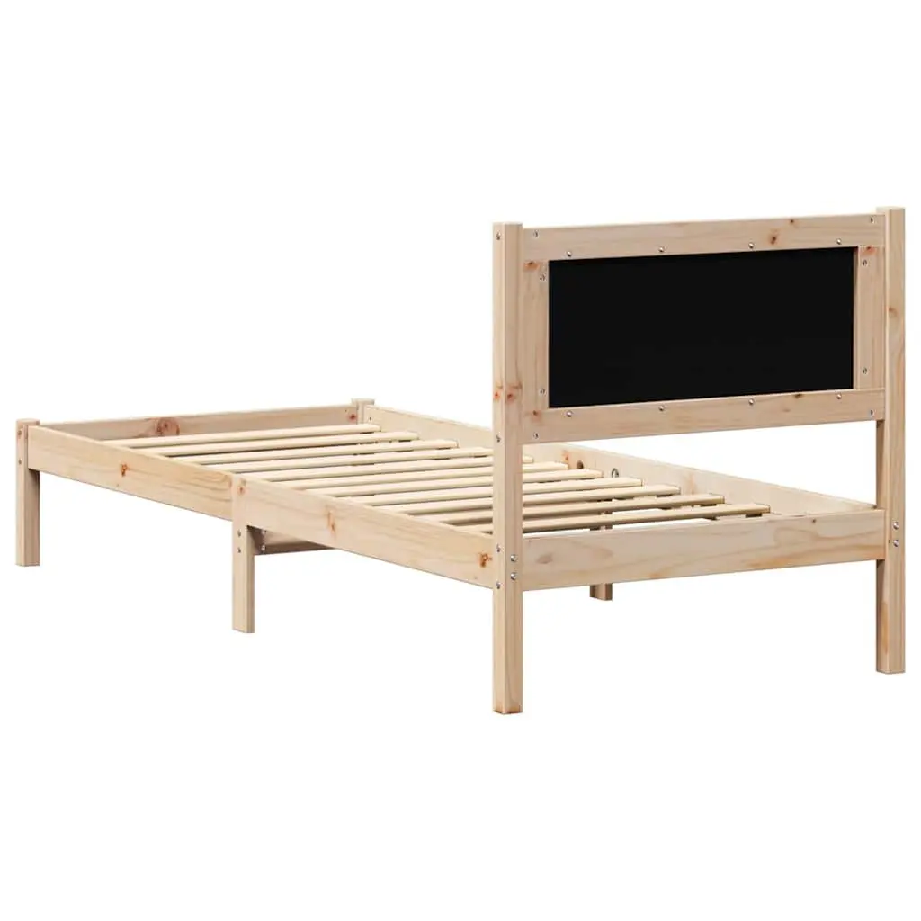 Bed Frame Solid Pine Wood 90 x 190 cm Brown Minimalist