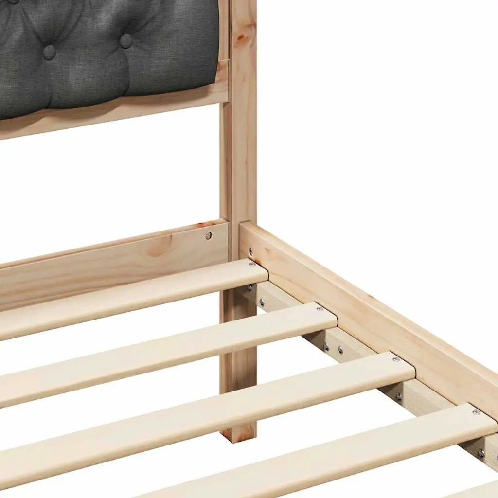 Bed Frame Solid Pine Wood 90 x 190 cm Brown Minimalist