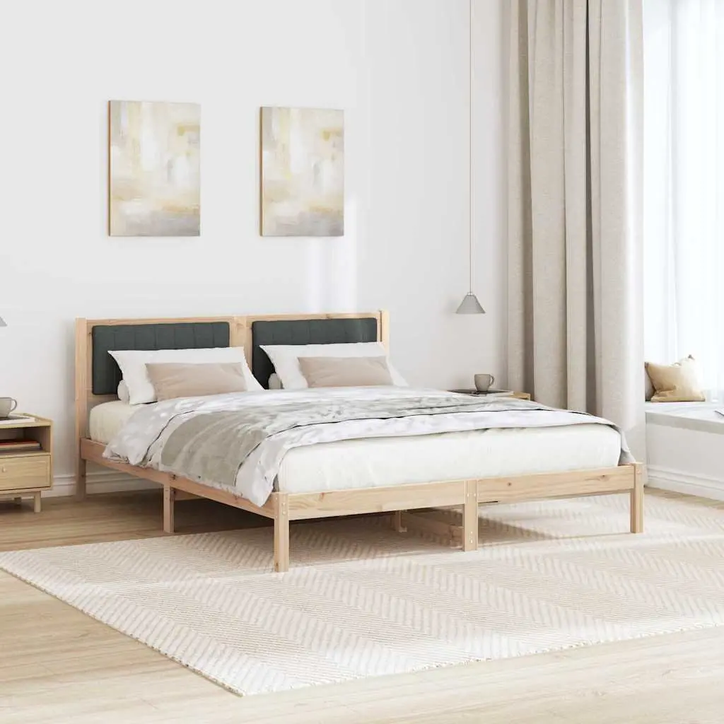 Upholstered Bed Frame 150 x 200 cm Dark Grey