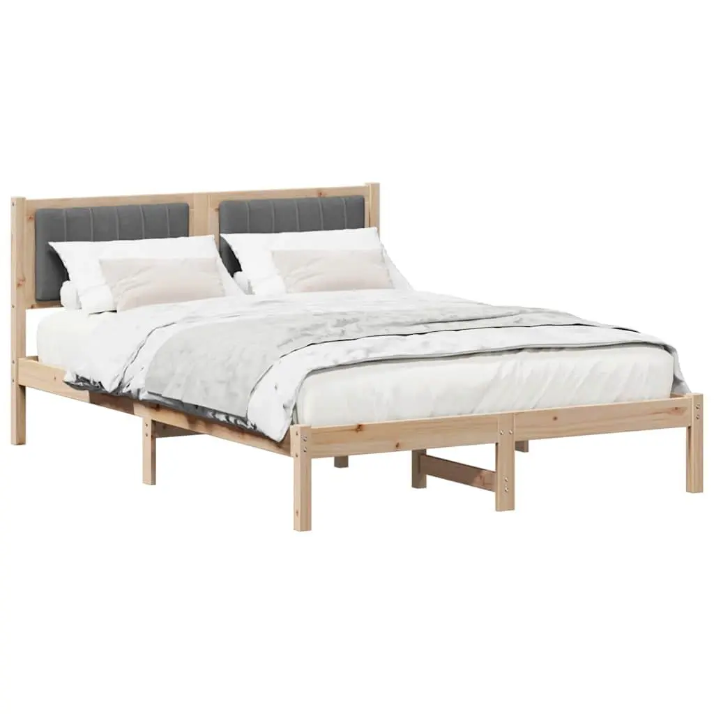 Bed Frame with Upholstered Headboard 135 x 190 cm