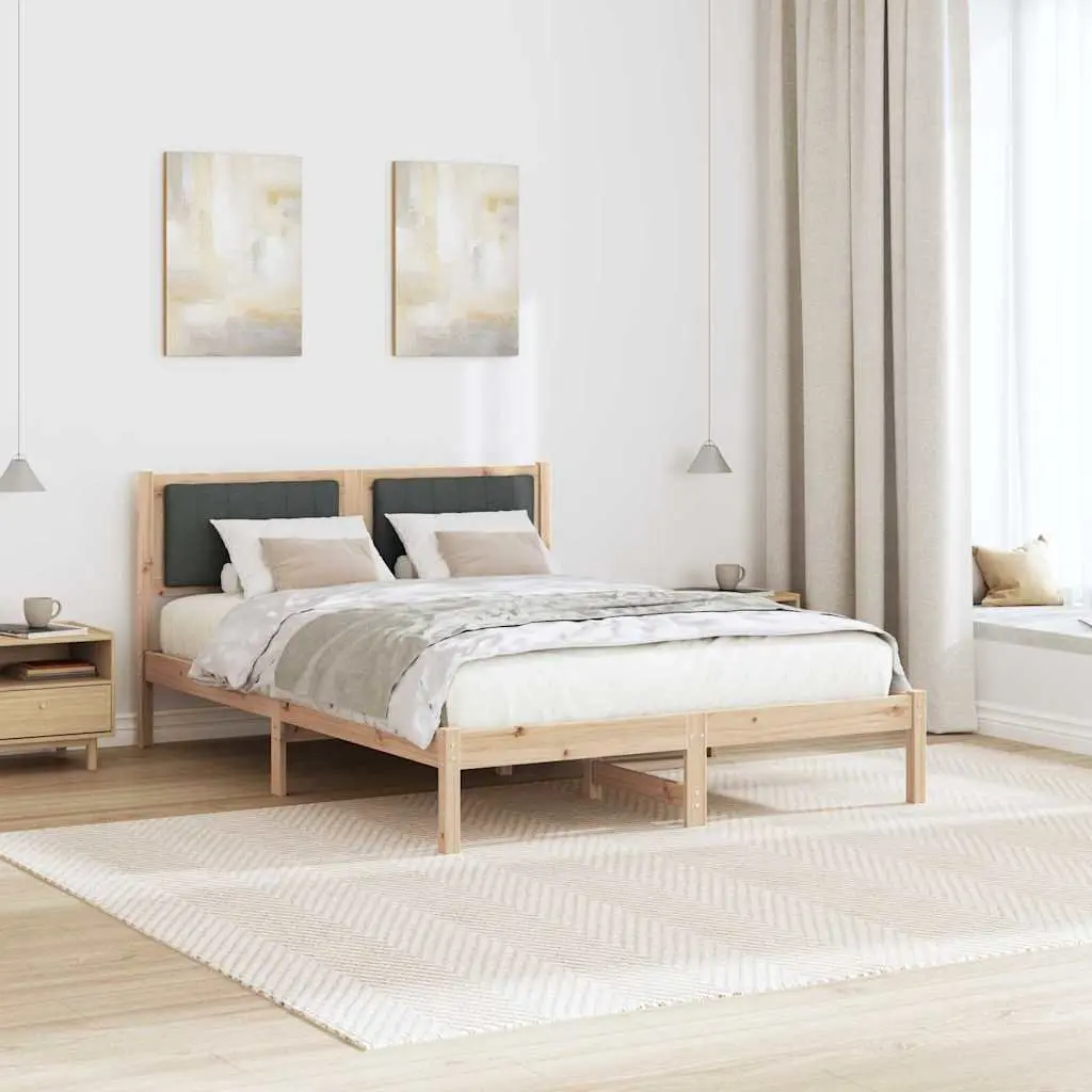 Bed Frame with Upholstered Headboard 135 x 190 cm