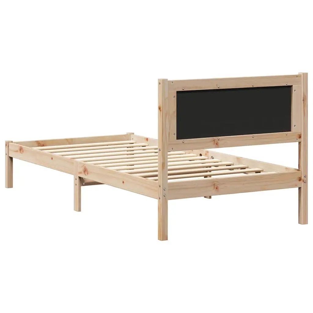 Bed Frame with Upholstered Headboard 90 x 190 cm Dark Grey