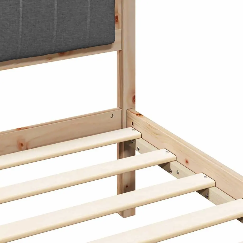 Bed Frame with Upholstered Headboard 90 x 190 cm Dark Grey