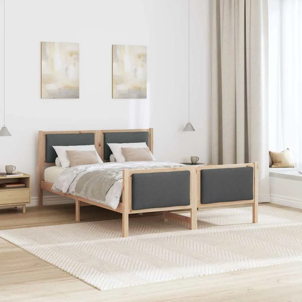 Bed Frame with Fabric Headboard 135x190cm