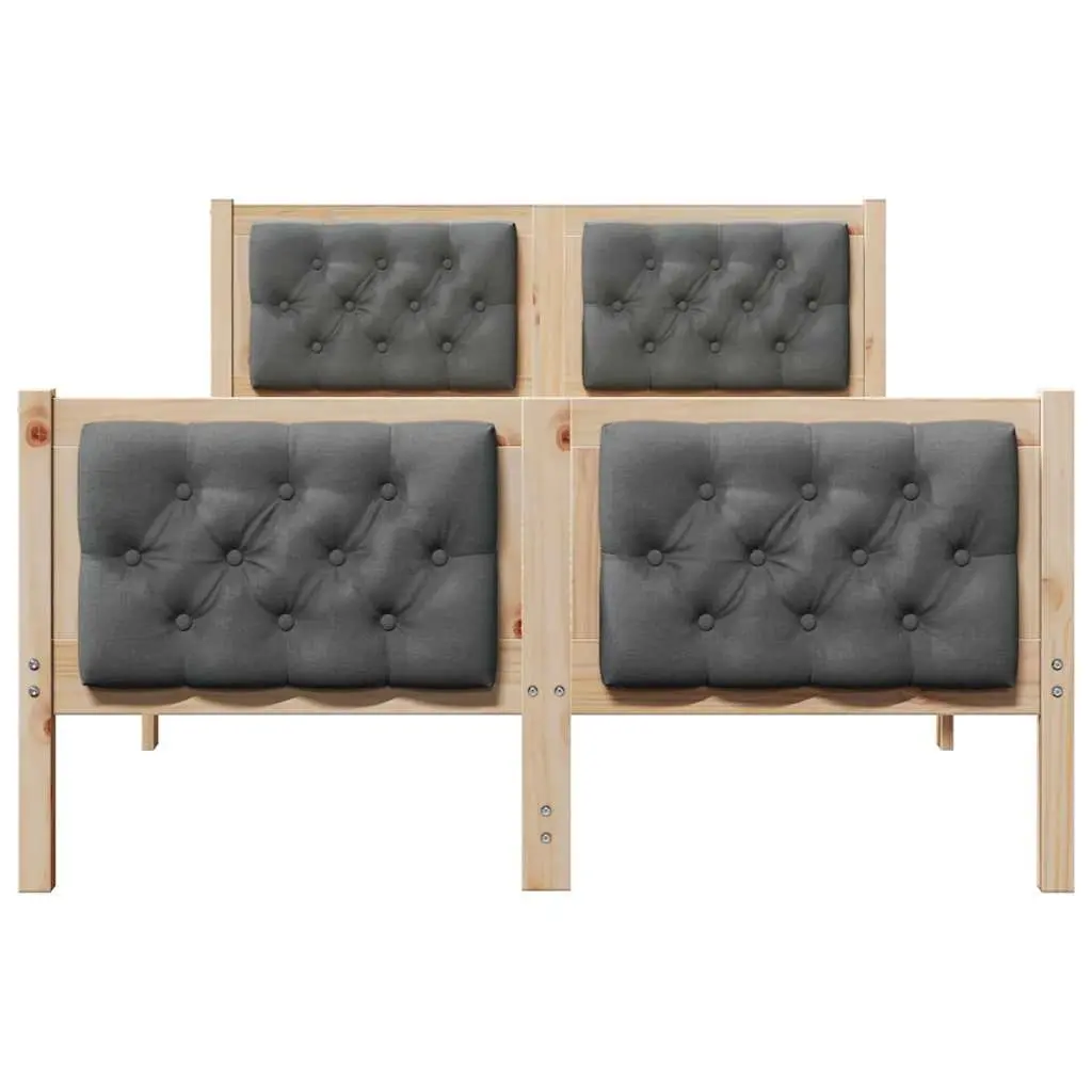 Grey Bed Frame with Headboard 135 x 190 cm