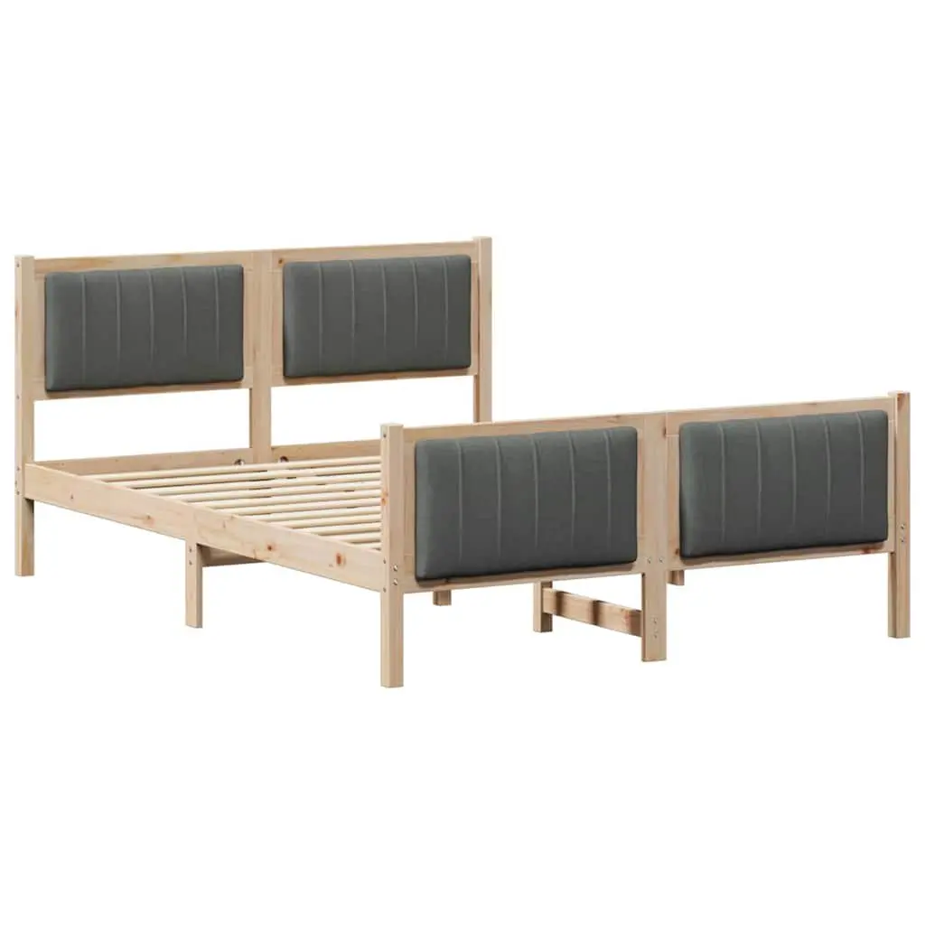 Solid Pine Wood Platform Bed Frame 135 x 190 cm