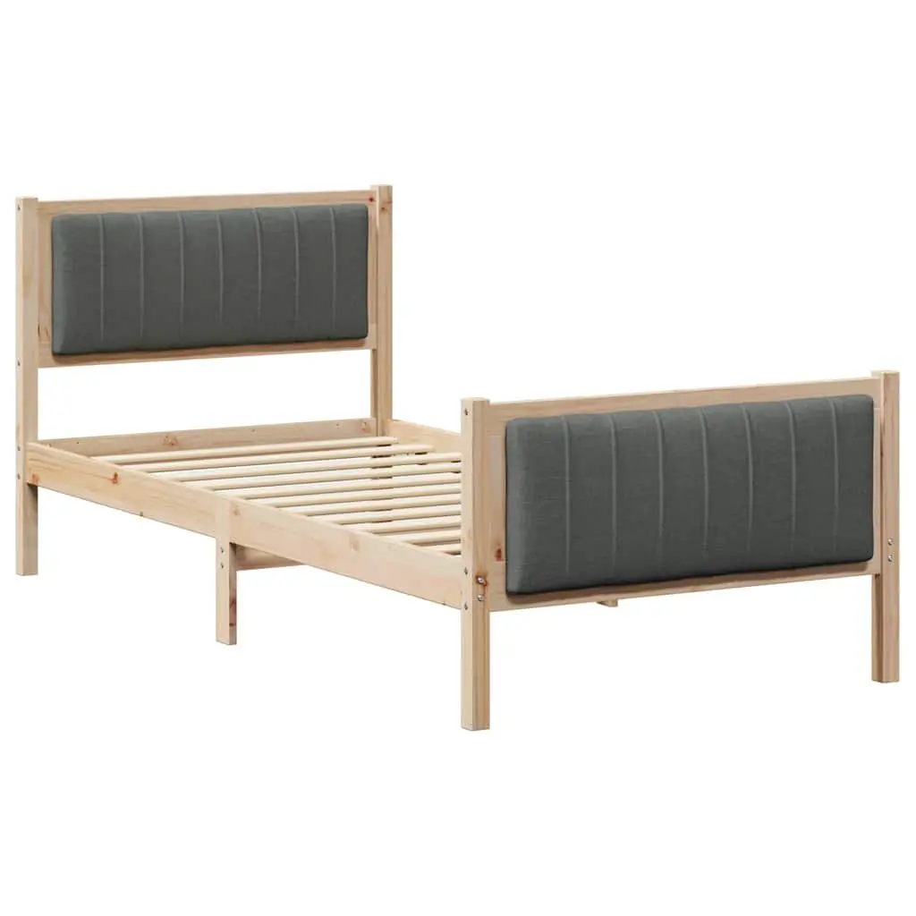 Solid Pine Wood Bed Frame 90 x 190 cm with Headboard