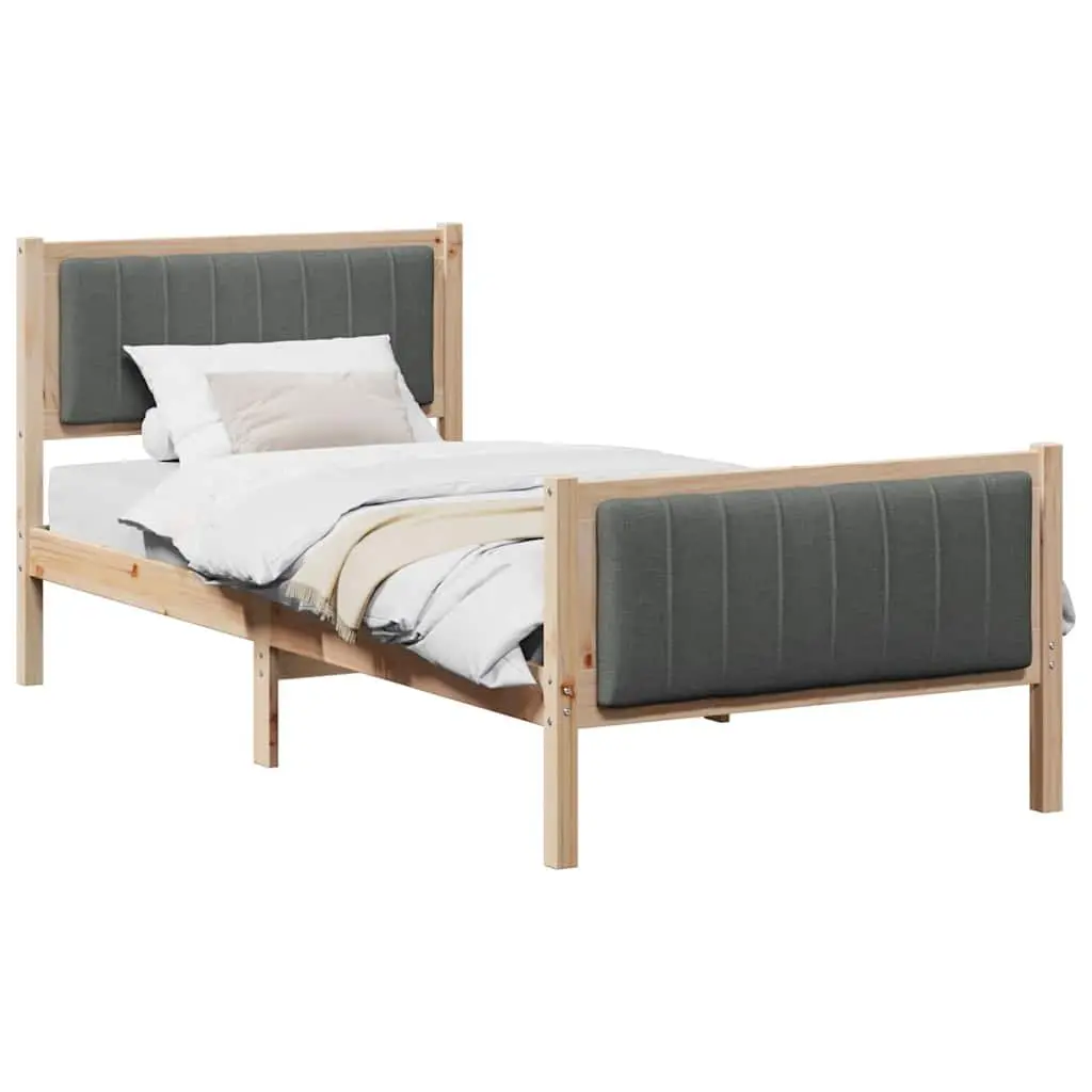 Solid Pine Wood Bed Frame 90 x 190 cm with Headboard