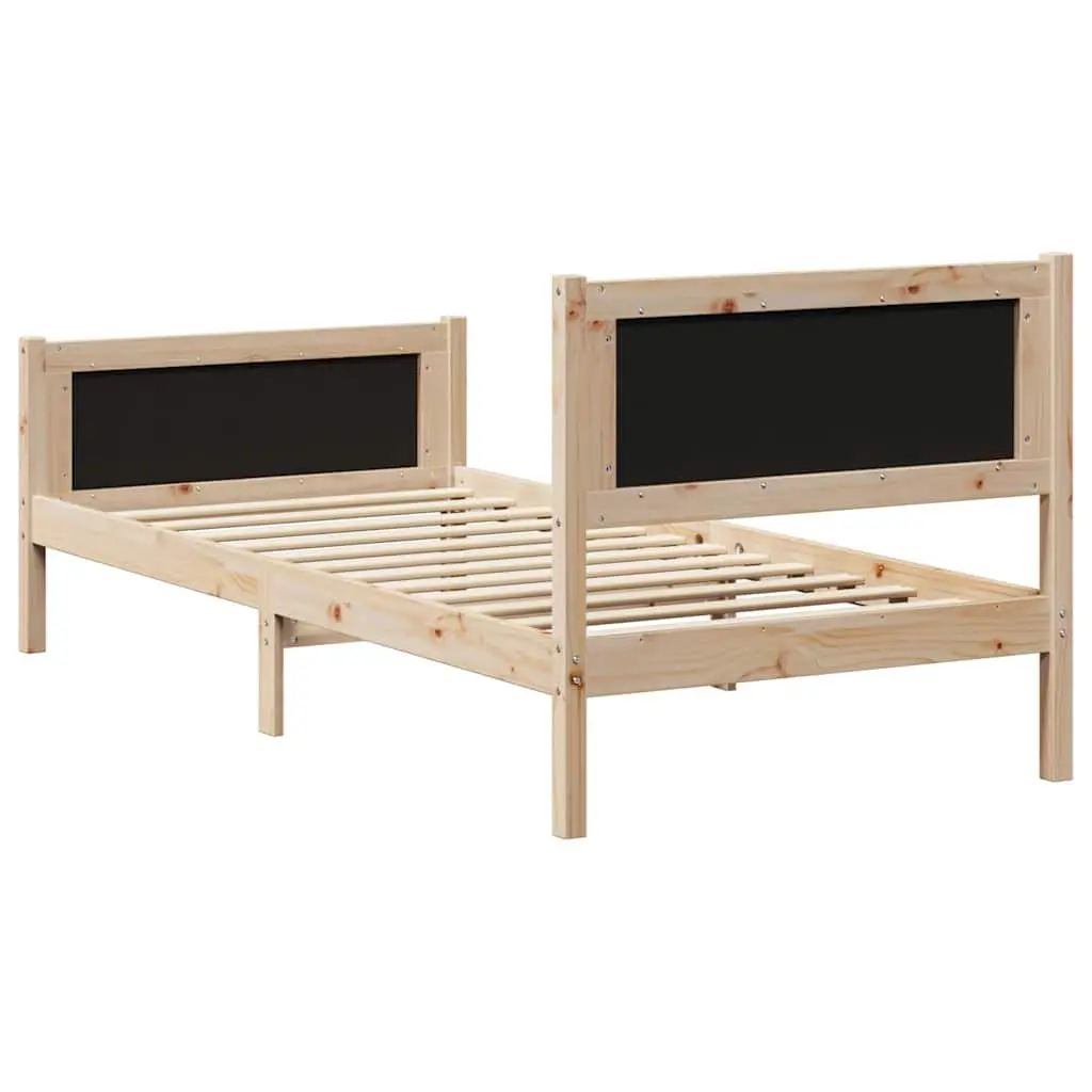 Solid Pine Wood Bed Frame 90 x 190 cm with Headboard