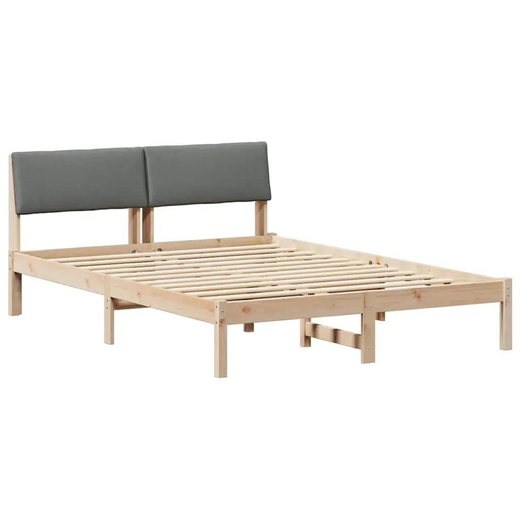 Brown Platform Bed Frame 150 x 200 cm with Headboard