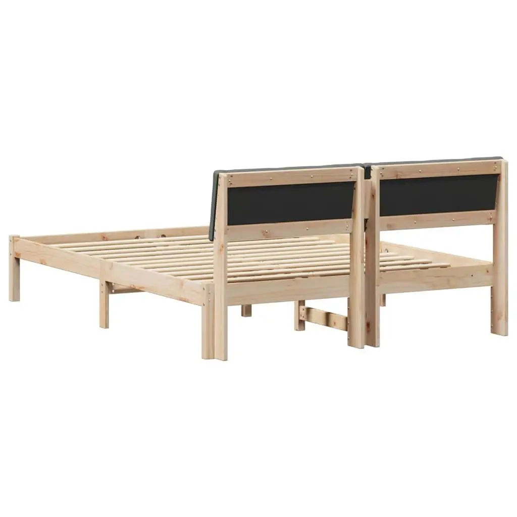 Brown Platform Bed Frame 150 x 200 cm with Headboard