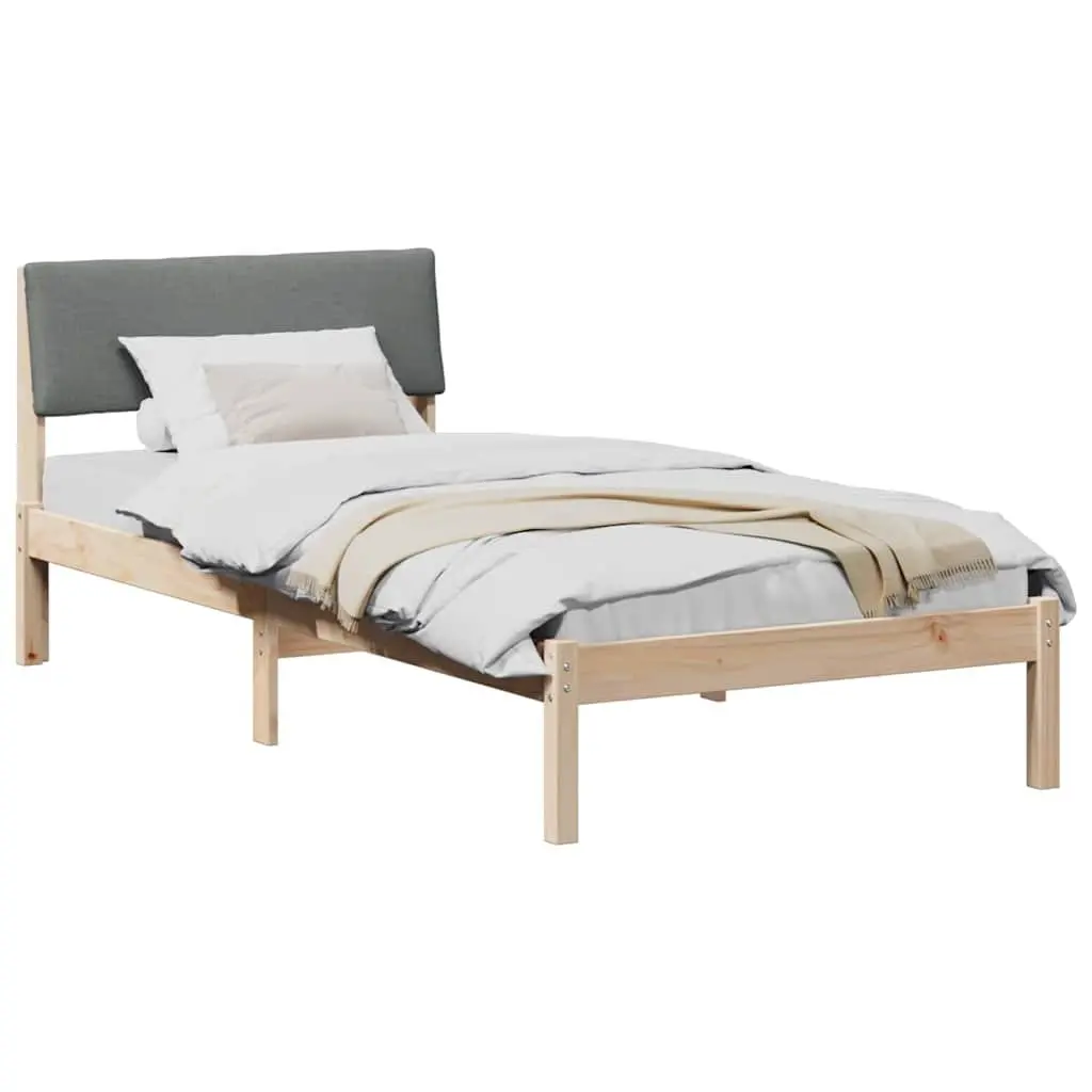 Solid Pine Wood Bed Frame 90 x 190 cm with Headboard