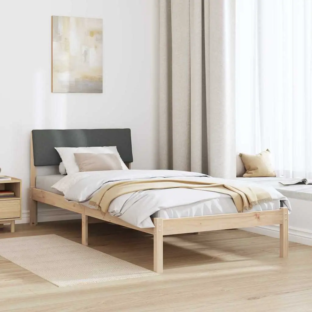 Solid Pine Wood Bed Frame 90 x 190 cm with Headboard
